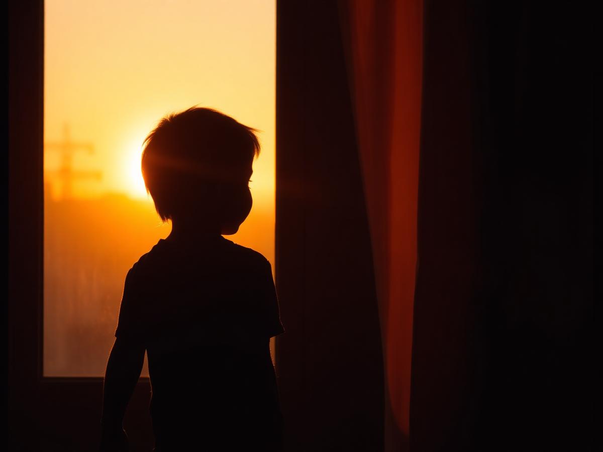 Child at sunrise — a symbol of hope